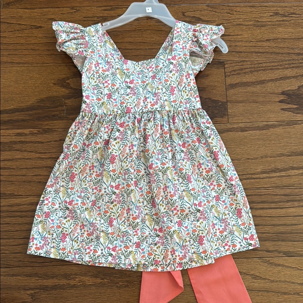Bella Bliss Floral Ruffle Sleeve Dress, 2T